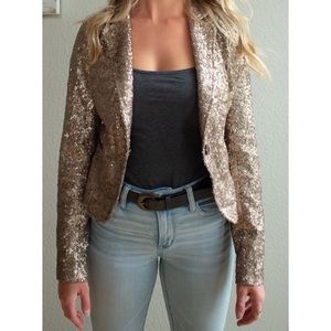 MM Couture Gold Sequin Jacket Blazer